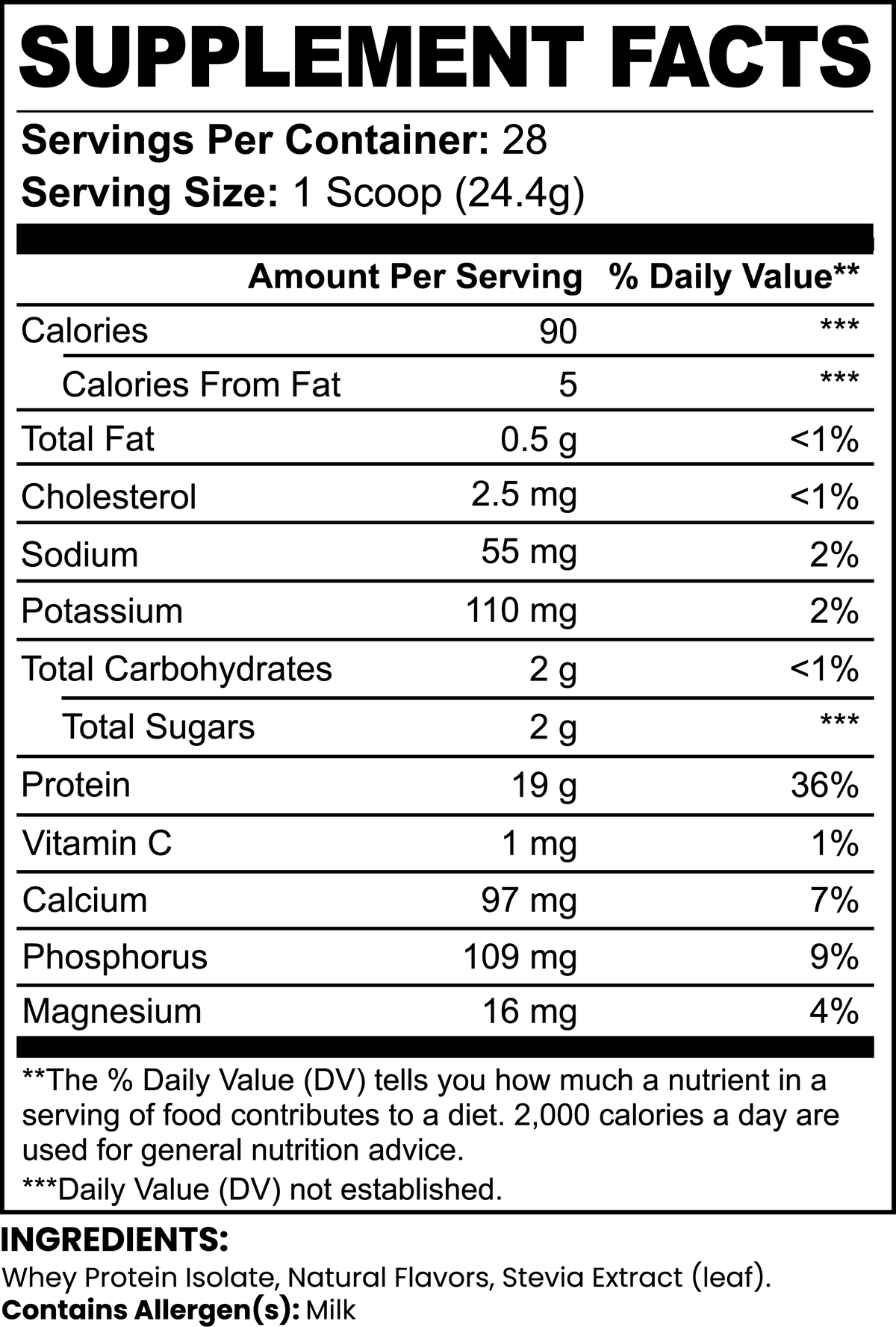Vanilla Pure Whey Protein Isolate