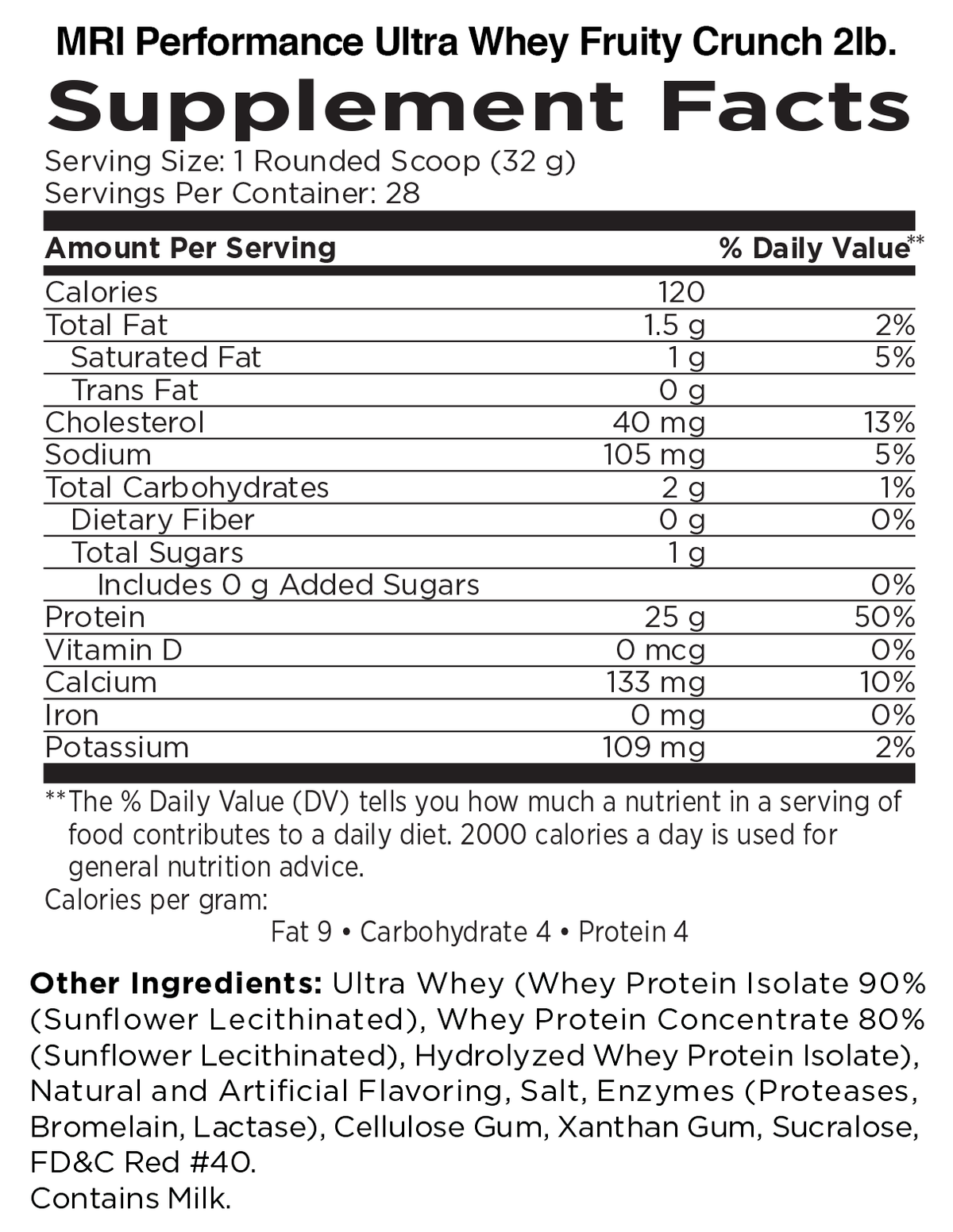 MRI Performance Ultra Whey Protein 2lb